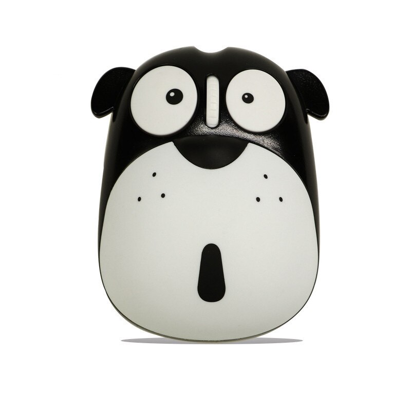Souris de dessin animé sans fil, chargement sans fil pour chiots, silencieux, mignon, Panda, Bluetooth, pour PC,: Only Black Mice