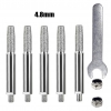6 Stks/set Kettingzaag Slijpdelen Diamant Gecoate Slijpkop Cilindrische Braam 4/4.8/5.5Mm Vijl Slijpgereedschap: Zilver