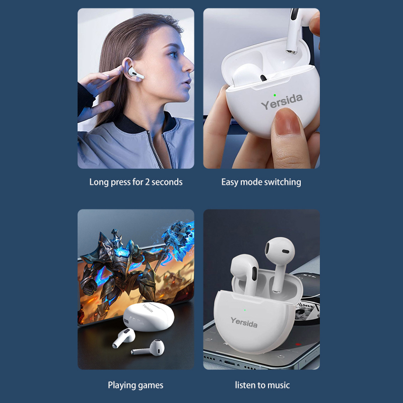 Yersida HT38 TWS słuchawki bezprzewodowe Bluetooth HeadphonesTouch Mini zestaw słuchawkowy podwójny mikrofon Stereo słuchawki douszne odpowiednie dla Apple i Android