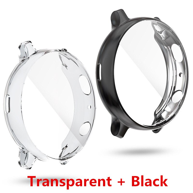 Ochraniacz ekranu 2w1 + pokrowiec do zegarka Huawei gt3 gt 2 42mm osłona zderzaka HD pełna osłona ekranu Coque: Clear and Black / GT 3 42mm