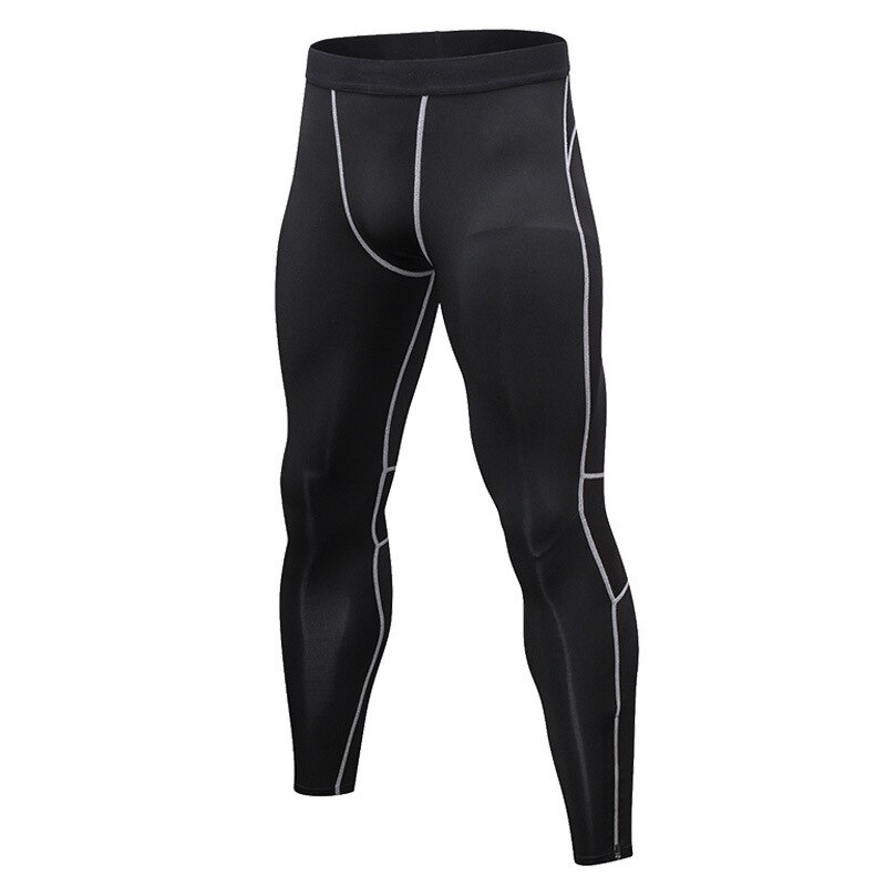 Gym Fitness Jogging Broek Mannen Compressie Strakke Leggings Running Sport Sneldrogende Broek Workout Training Panty: black gray / S