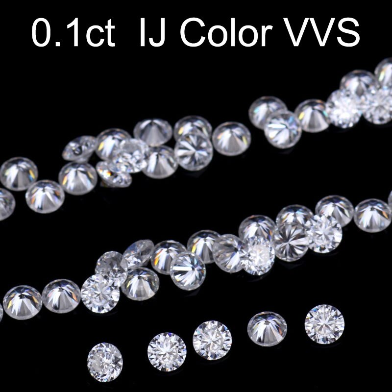 Losse edelstenen moissanite ij kleur 0.1ct 0.1 karaat 3mm helderheid vvs ronde sieraden armband diamanten ring materiaal losse stenen