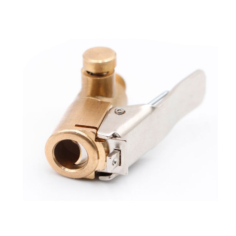 Bærbar bil auto messing 8mm dekk hjul dekkventil luftchuck inflator pumpe ventil klips klemmekobling adapter biltilbehør