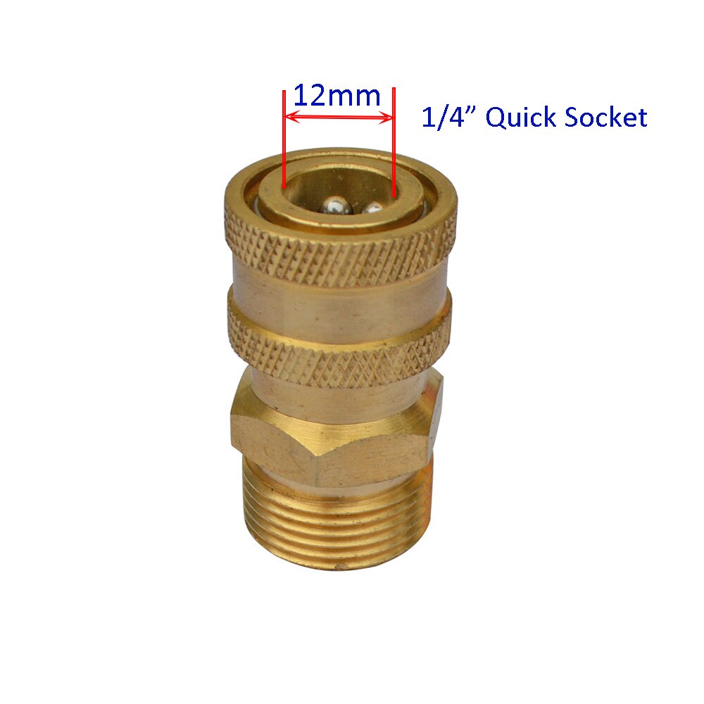 Högtryckstvätt bil tvättmaskin mässingskontakt adapterkoppling  m22 hane  + 1/4 "snabbkoppling uttagsuttag