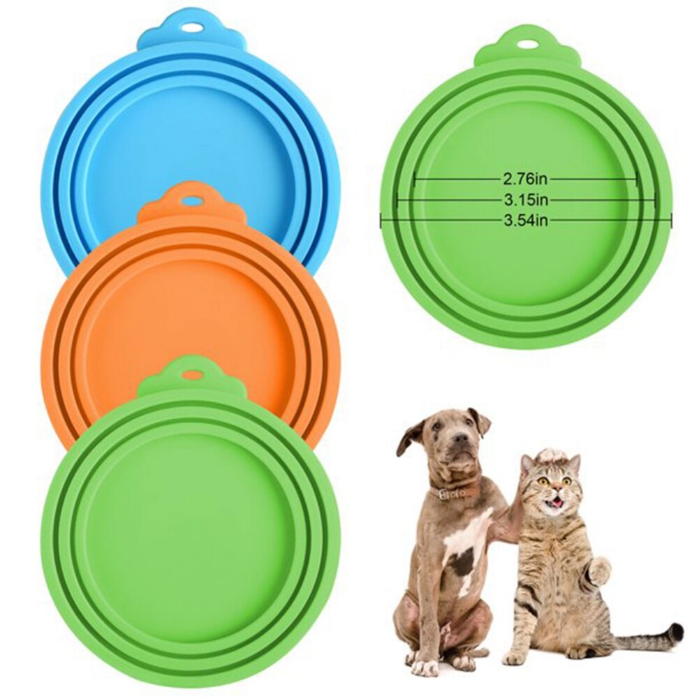 3 In 1 Reusable Food Storage Lid Keep Fresh Tin Cover Cans Cap Pet Can Box Cover Silicone Can Lid Kitchen Sealing Supplies