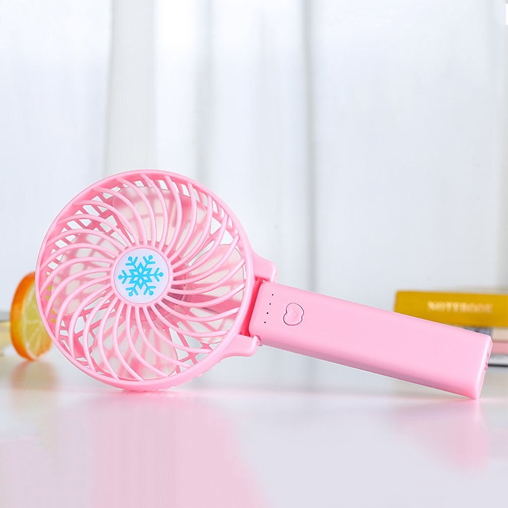 Bærbar håndblæser usb genopladelig foldbar håndholdt mini ventilator køler 3 hastighed justerbar køleventilator indretning: Lyserød