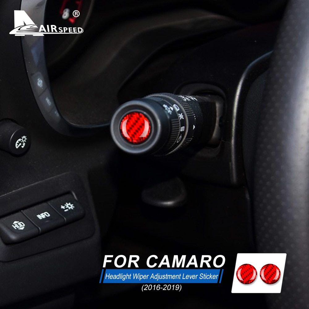 Airspeed Koolstofvezel Voor Chevrolet Camaro Accessoires Interieur Auto Koplamp Ruitenwisser Hendel Sticker