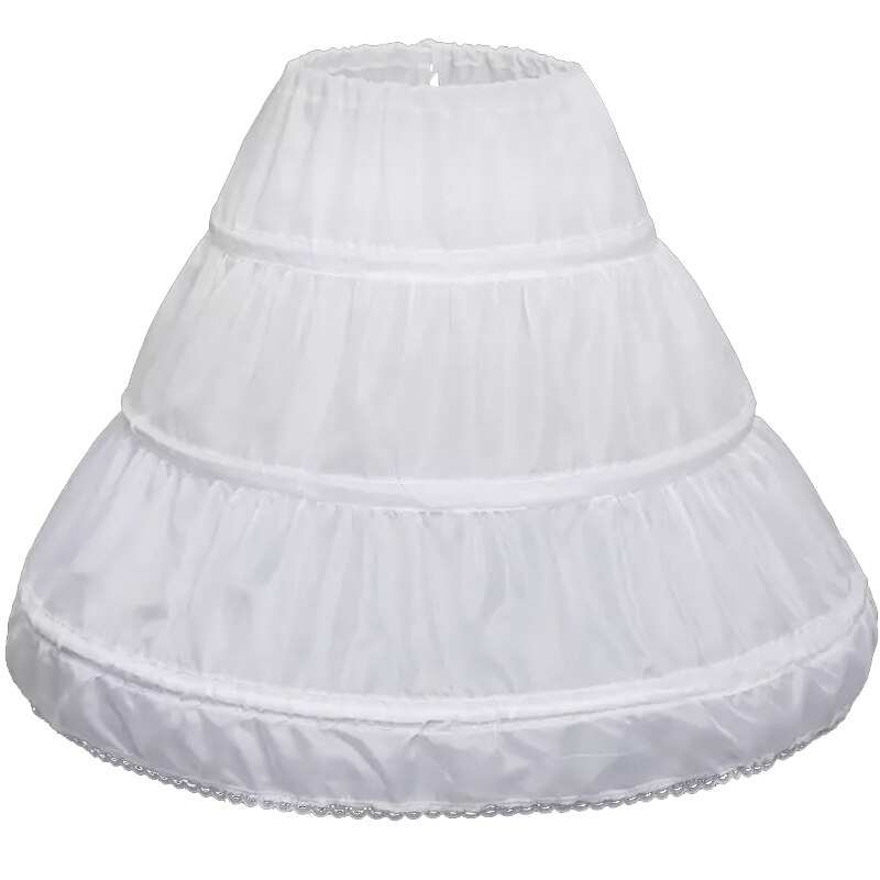 Sottoveste per bambini bianca sottoveste abito da ballo strato per bambini crinolina pizzo formale ragazza sottogonna elastico in vita con coulisse formale