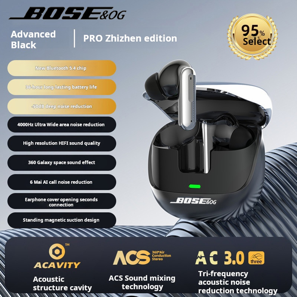 Bose&og ZGB-022 Bluetooth-headset In-ear draadloze sportoortelefoon HiFI Stereo Game Waterdichte oordopjes TWS-hoofdtelefoon Ingebouwde microfoon: Black