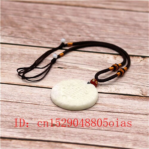 Natural White Chinese Jade Wealth Pendant Necklace Charm Jewellery Accessories Carved Amulet for Women Men