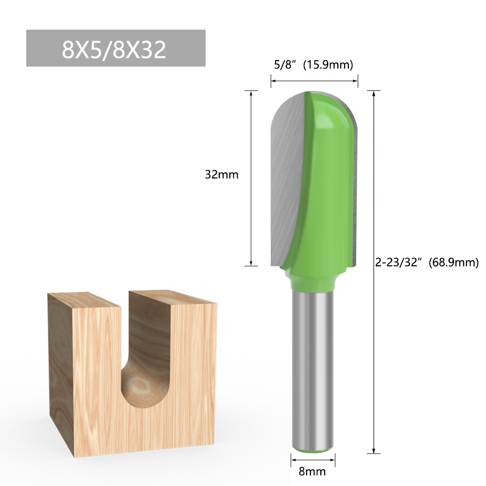 LAVIE 1 st 8mm Schacht Ball Nose Router Bit Set Ronde Frees Voor Hout CNC Radius Core Box Vhm gereedschap-C C08044