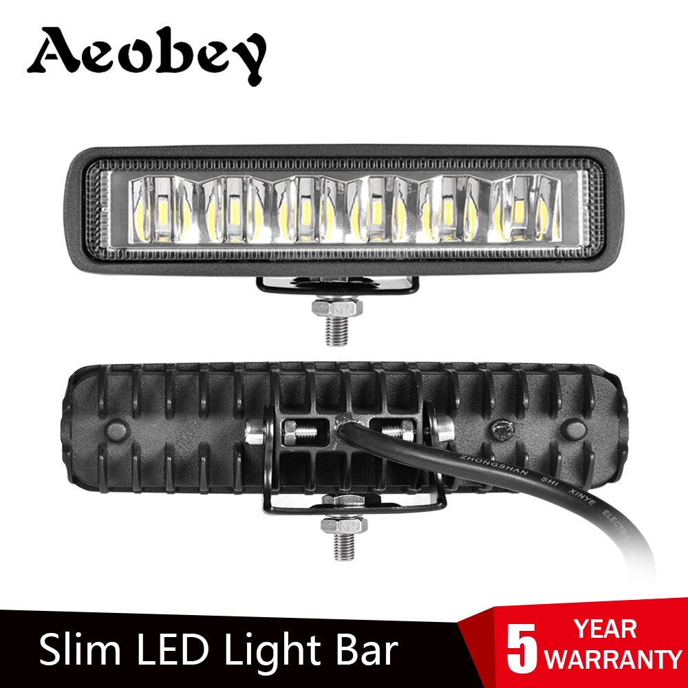Aebey-faros LED para motocicleta, luz de trabajo de 30W, 12-24V, para coche, camión, barco, Tractor, remolque, todoterreno