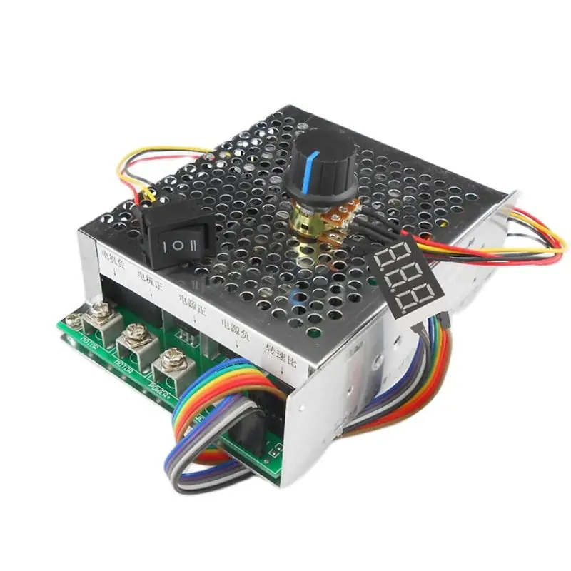 12V 24V 36V 55V 100A 15KHZ DC Brush Motor Two-way Speed Controller with Switch Potentiometer 270 Degrees, 0-100% Adjustable