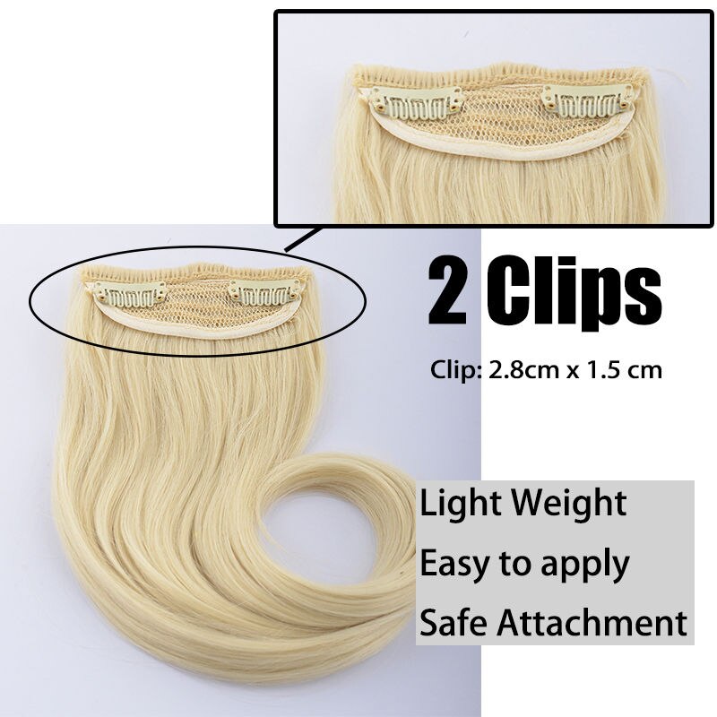 S-noilite-Extensión de cabello con flequillo para mujer, pieza de cabello Natural de sintética, largo, con Clip en el frente, flequillo lateral