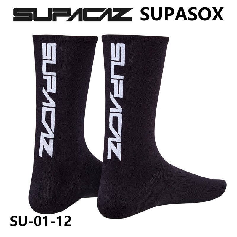 SUPACAZ-SUPASOX skarpety oddychające Outdoor Sport kolarstwo skarpety do jazdy bieganie wspinaczka Camping skarpetki koszykarskie: black white