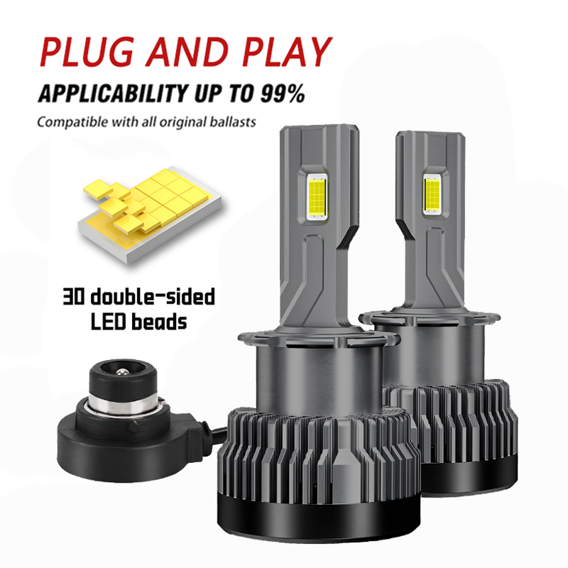 2 stücke D1S D3S LED Scheinwerfer Lampen Canbus CSP D4S D2S D8S 30000LM 35 W Super Helle D4R d2R Auto lampe 6000 K Weiß Hohe Abblendlicht