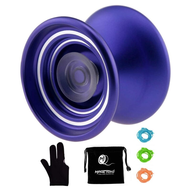 ICYOYO-YOYO K7 de Metal sensible para principiantes, juguete para niños con 3 cuerdas, , bolsa y guante: Default Title