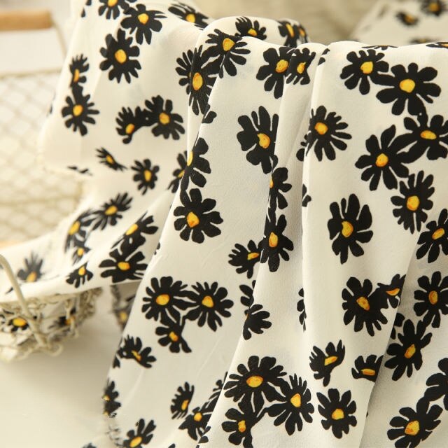 Kesämekko materiaali päivänkakkara kukka sideharso mekkokangas aurinkovoidepaita: Default Title