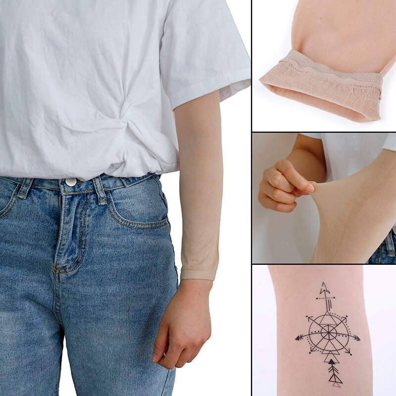 1Pcs Skin Onderarm Tattoo Cover Up Mouwen Band Concealer Ondersteuning Arm Tattoo Concealer Lange Mouw