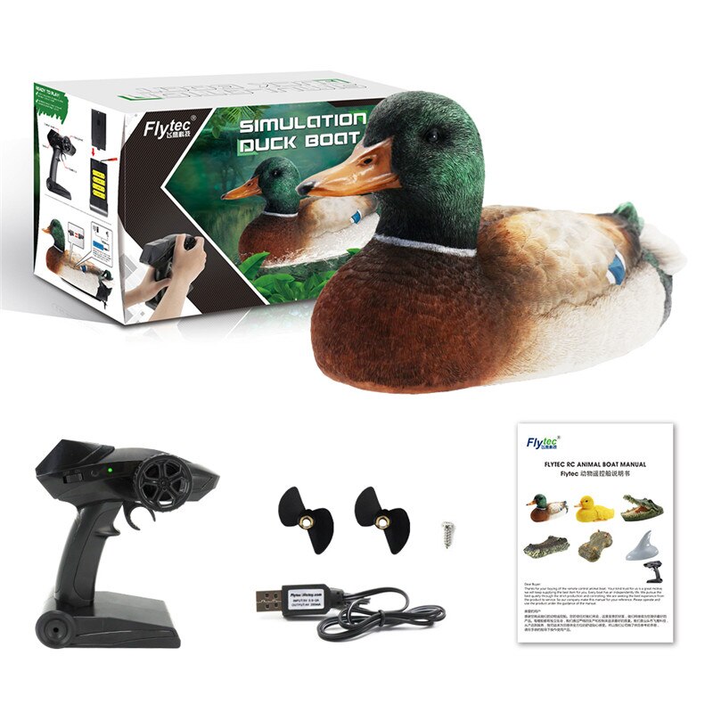 2 in 1 Simulation RC Boat Mallard Duck Flytec V201... Grandado