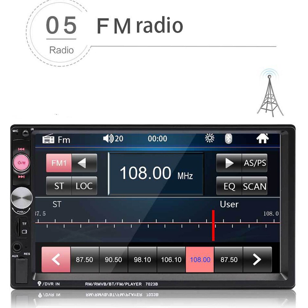 7" Multimedia TouchScreen Backup Camera Universal Video HD MP5 Radio Car Player