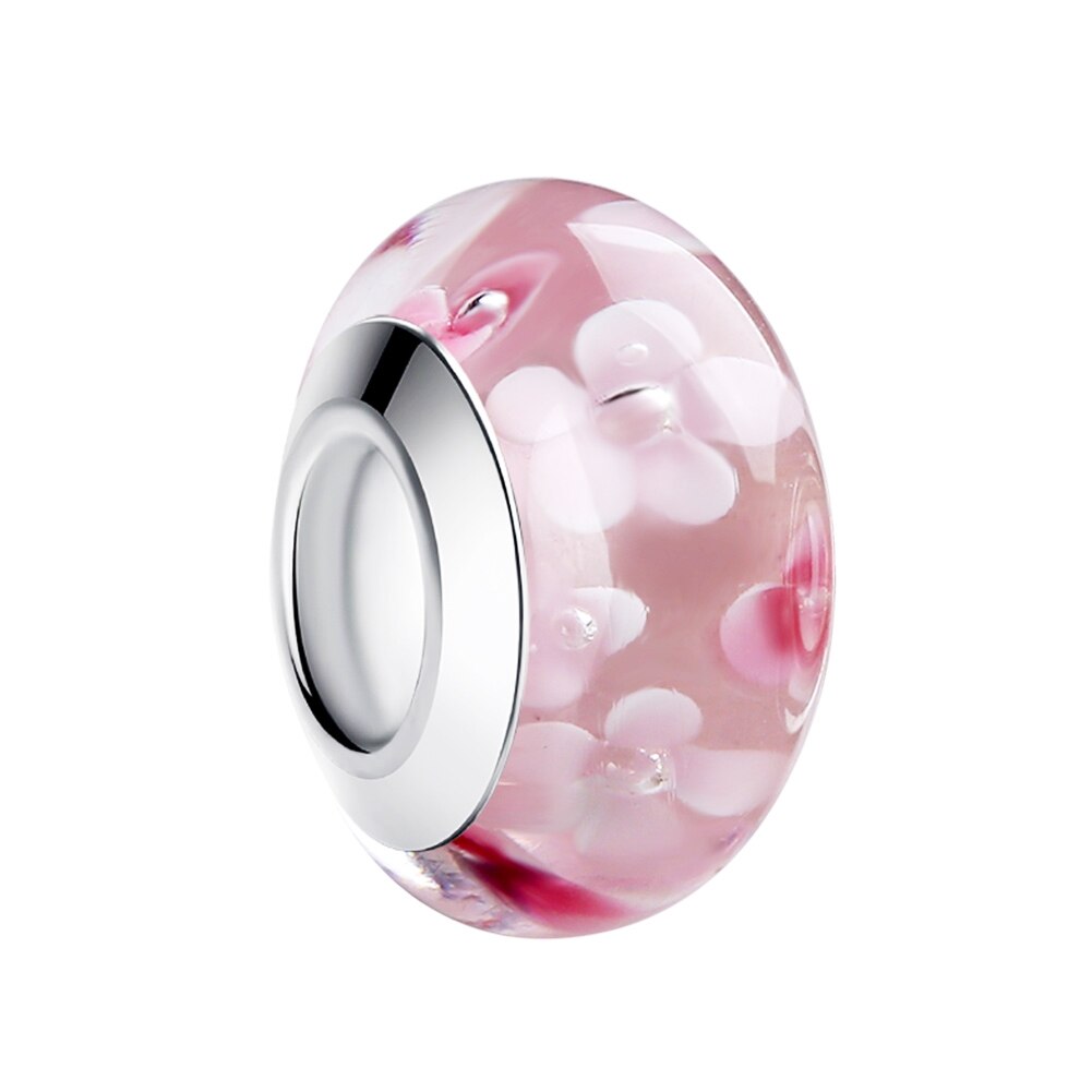 Silber Farbe Schwarz Europäischen Murano Glas Perlen fit Charme Armbänder Armreifen für Frauen Perlen 925 Silber Schmuck Perles