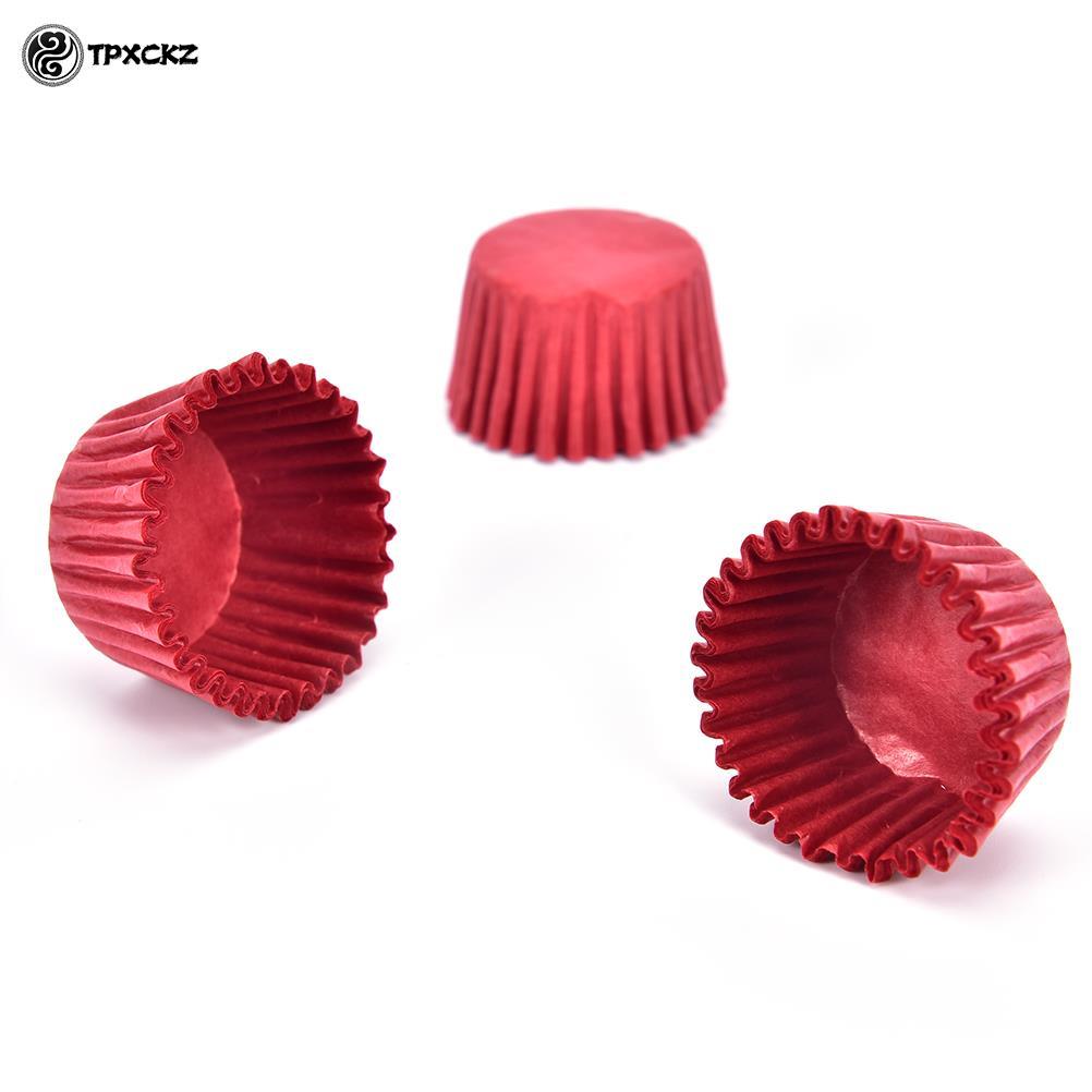 500 stk mini størrelse chokalade papir liners bage muffin kage papir kopper kage forme cupcake tilfælde ensfarvet fest bakke kageform