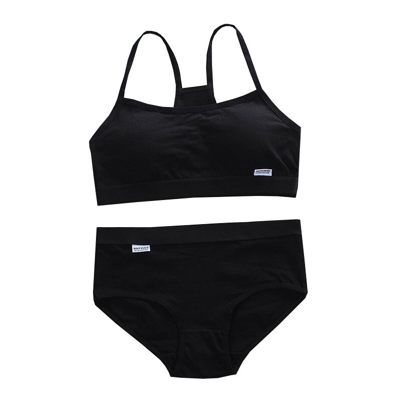 Puberteit Meisjes Beha En Panty Sets Tienermeisjes Katoenen Padded Training Beha + Slipje Kids Sport Beha Slipje Ondergoed 8-16Y