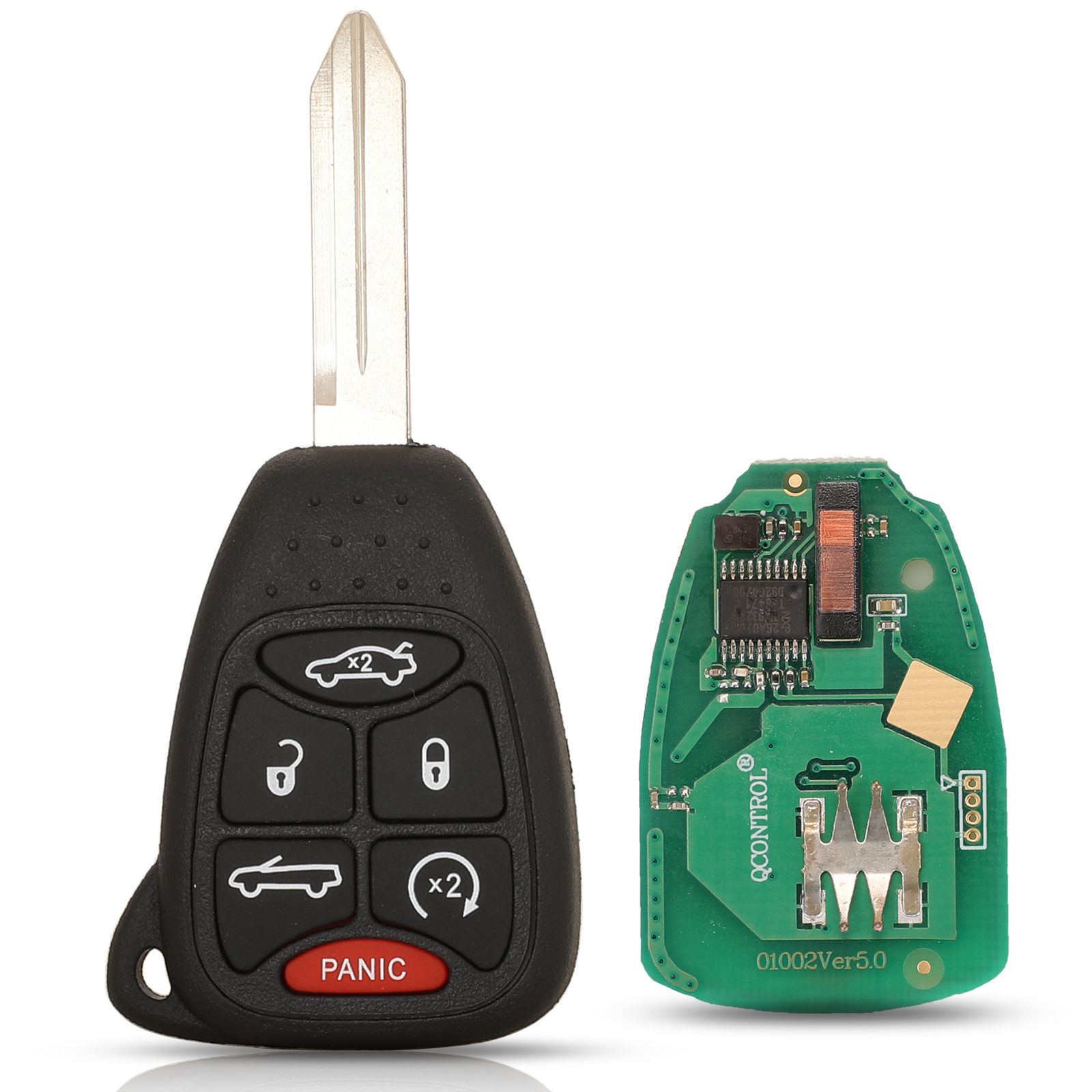 jingyuqin Remote Car key 315/433Mhz ID46 for Chrysler/JEEP/DODGE 300 200 Aspen Sebring Commander CE0888 OHT692713AA OHT692427AA: Brown / 2 Buttons