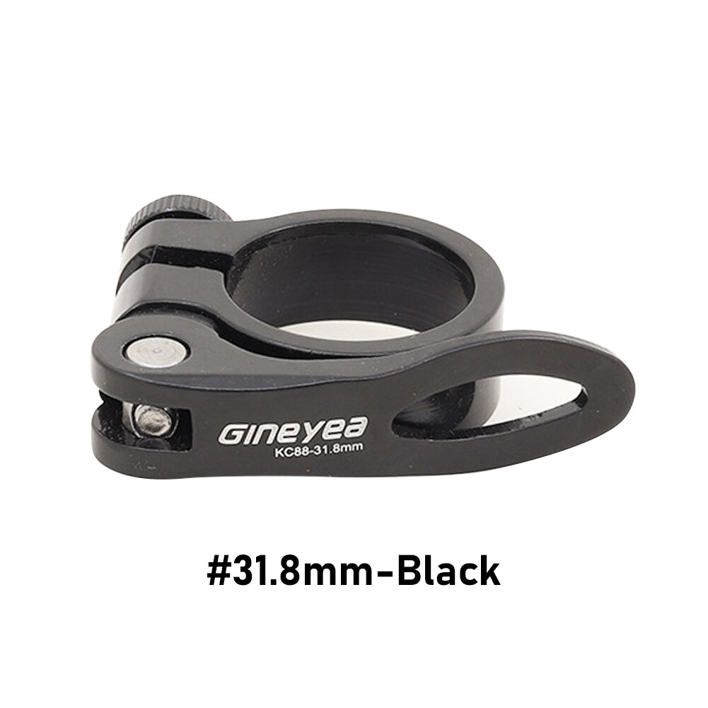 Alloy Bike Seat Clamp Aluminium Quick Release Mountain MTB BMX Road Bike bicycle Seatpost Clamp: 31.8mm-Black