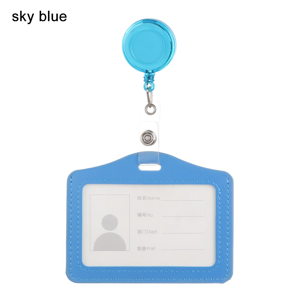 Banca di Titolari di Carta di Credito Bus ID Carte D'identità Caso Multicolore Distintivo con Retrattile Bobina di Carta di Lavoro Della Copertura DELL'UNITÀ di elaborazione di Cuoio Titolare Della Carta: sky blue