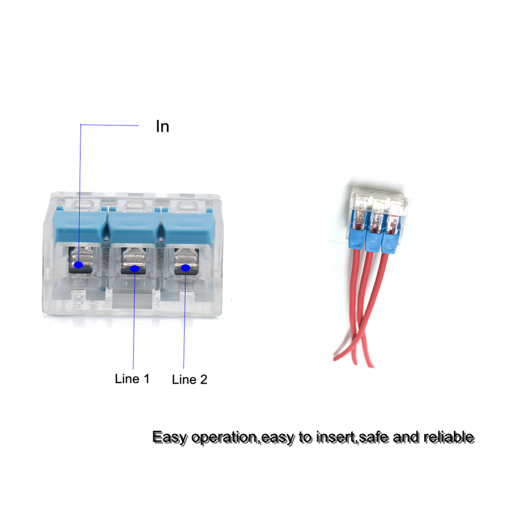 Kabelskarv 50 St - 12-24AWG 4-ledare Kompakt Splejsningsklämma Kabel