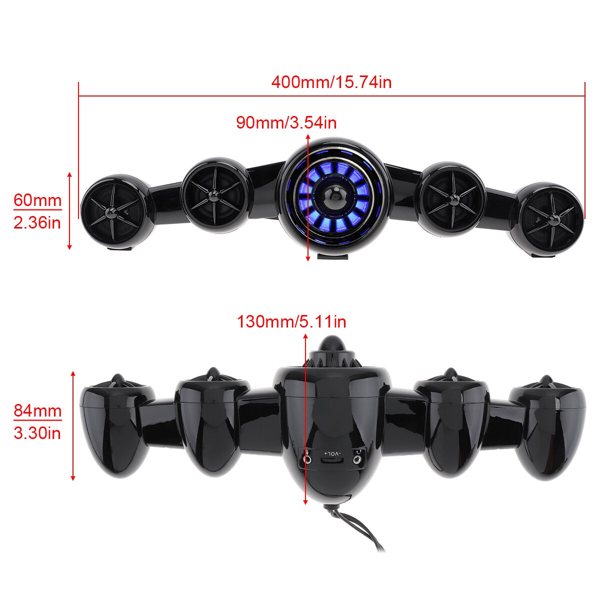SADA D-219 Bluetooth AUX Multi-media Soundbar Mini Aircraft Type Computer Speaker with 3 Speakers Units/Stereo Surround Sound