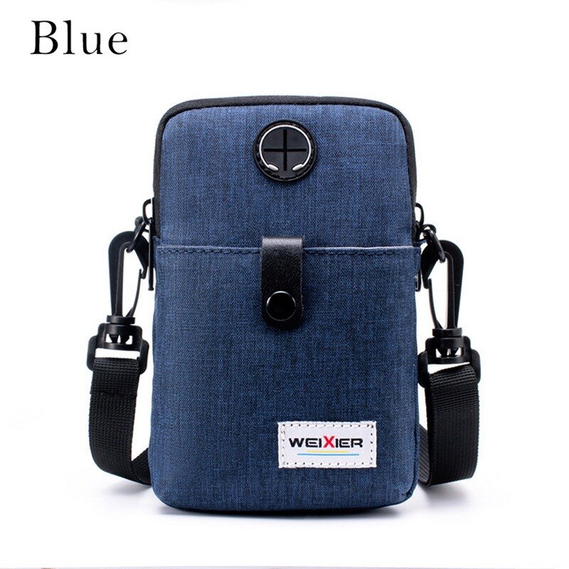 Men Bag Messenger Backpack Shoulder Bags Men's Simple Casual Waterproof Oxford Cloth Pocket Travel Business Handbag: E-blue