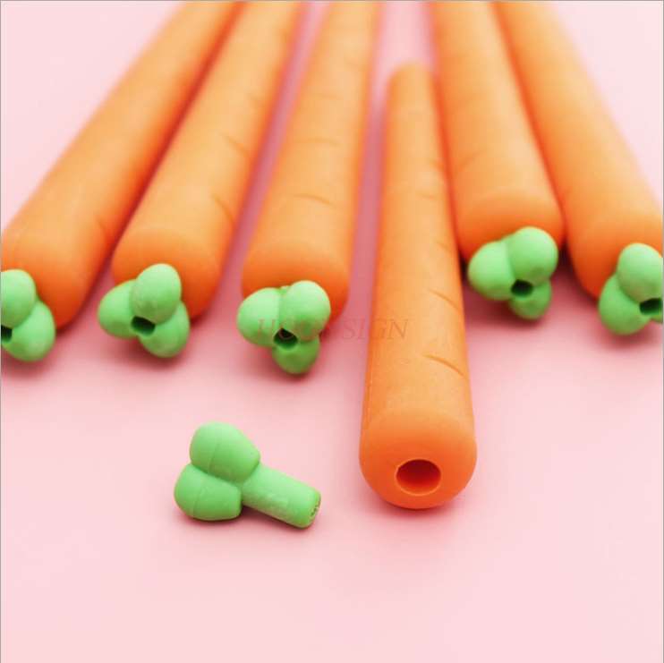 school supplies 3pcs cute children&#39;s pen-shaped carrot carrot eraser special stationery supplies