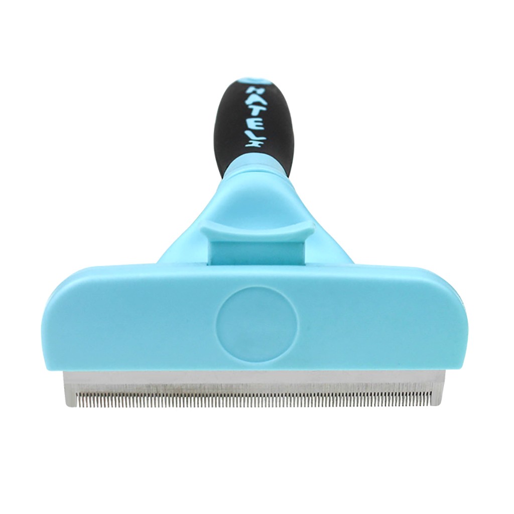 Deshedding Borstel Hond Haar & Kat Haaruitval Tool Effectieve Grooming Tool Verwijdert Voorzichtig Losse Haar Gevangen Vuil #5: Blauw