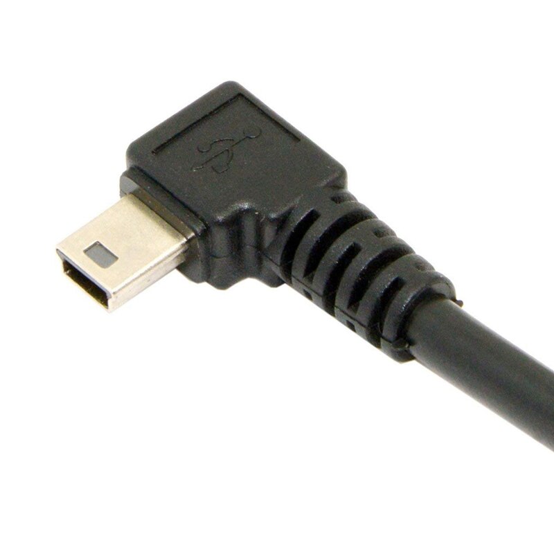 Cable de datos Mini usb 1,8 m Cable Mini USB B Tipo 5 pines macho 90 grados izquierdo acodado a USB 2,0 macho Color negro
