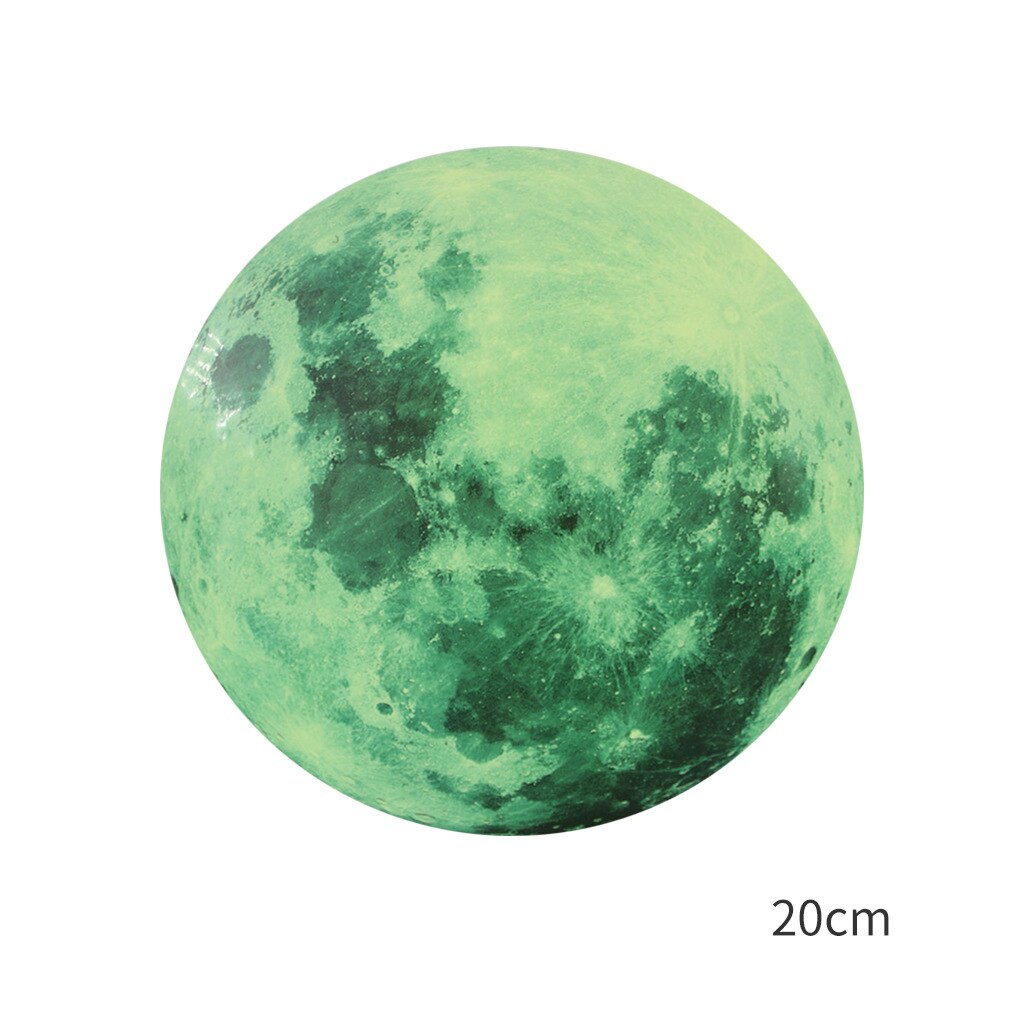 12/20/30cm Luminous Moon 3D Wall Sticker for kids room living room bedroom decoration home decals Glow in the dark Wall Stickers: 20cm