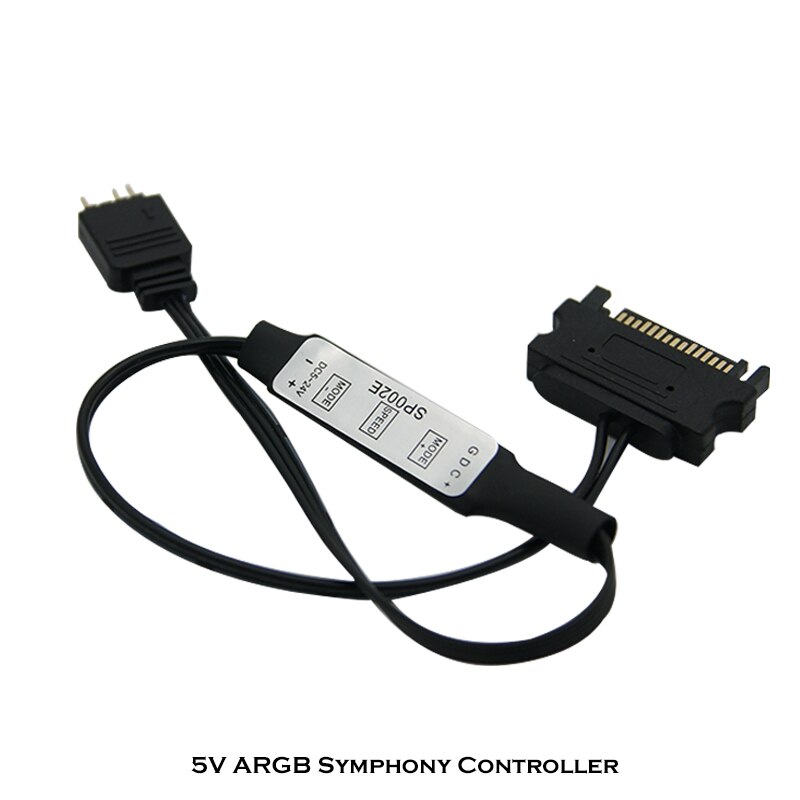 5V RGB Controller Manual SATA Power Supply For LED Lighting Stripe Fan 3Pin AURA ARGB Computer PC Case 35CM