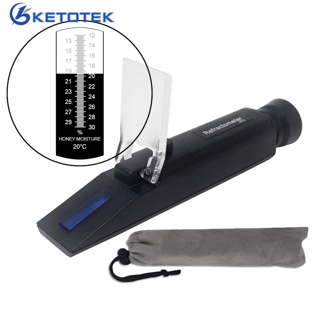 12%~30% Honey Refractometer Handheld Beekeeping Honey Moisture Tester ATC Refractometer