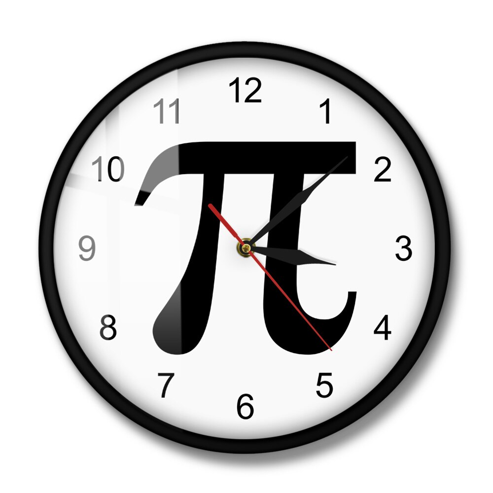 3D Pi Symbol Geek Pi 3,14 Silhouette Reloj de pared signo matemático Pi 3,14 Life of Pi minimalista Reloj de pared de matemáticas Chic de matemáticas