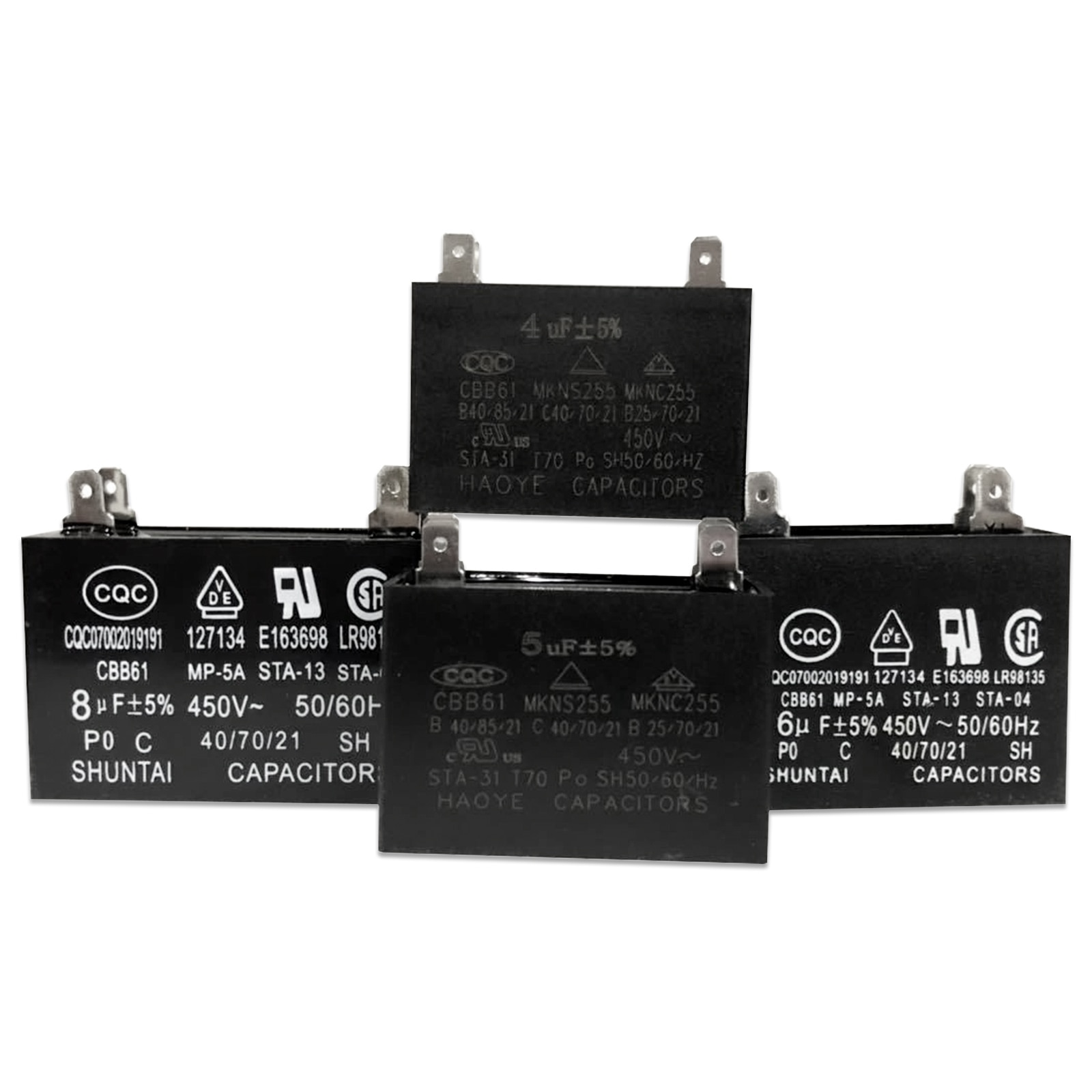 450V Airconditioner Onderdelen Fan Motor Start Condensator 1 Uf 1.2 Uf 1.5 Uf 2 Uf 2.5 Uf 3 uf 3.5 Uf 4.5 Uf 5 Uf Rechthoek Vormige Condensator
