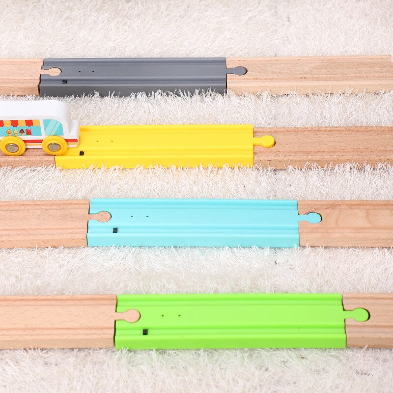 4 Kleur Lange Rechte Elektrische Geluid Trein Spoor Touch Mechanisme Knop Compatibel Met Houten Trein Spoor Thom Als Biro slot
