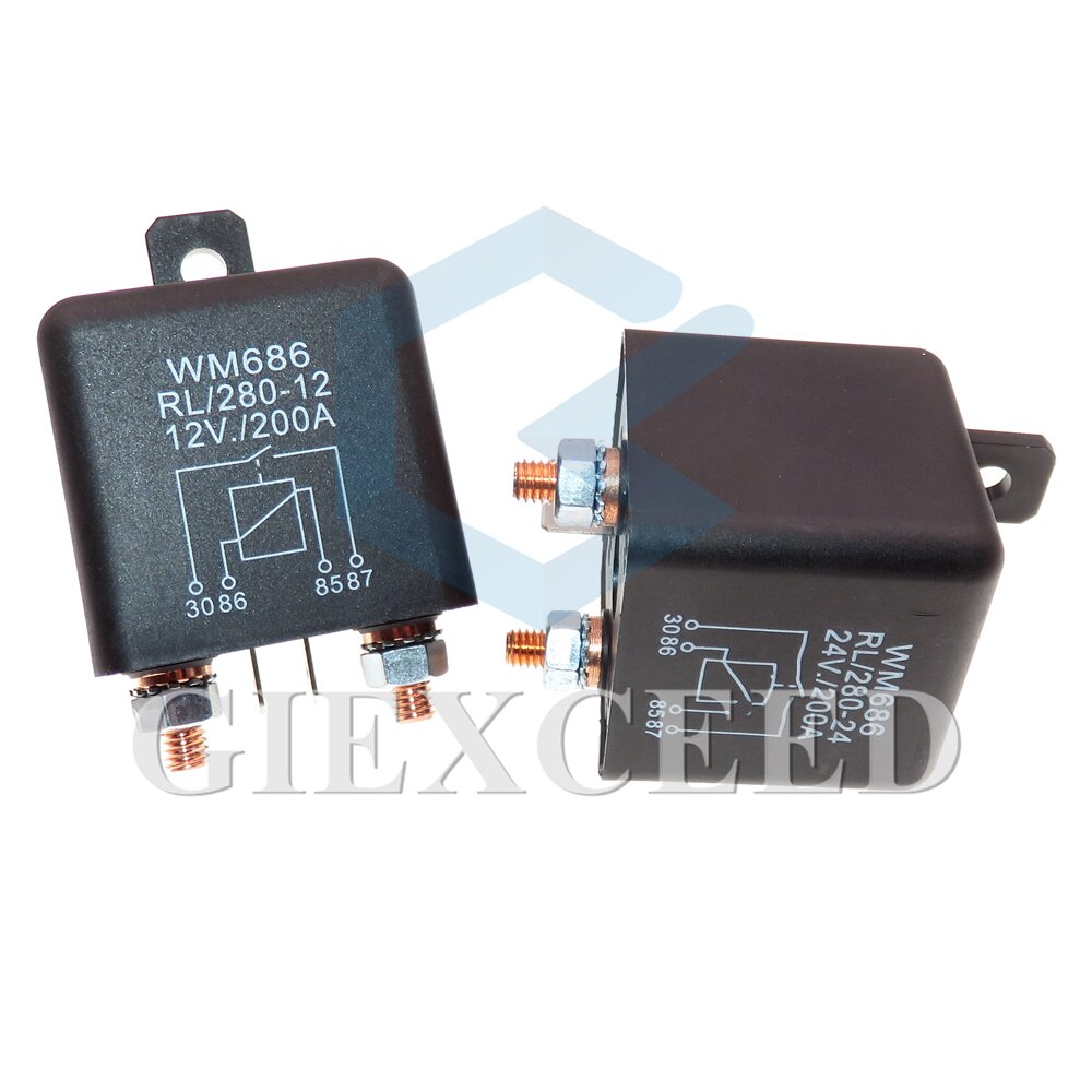 Relais 12V-48V DC 200A pour voiture et camion, commutateur de moteur, démarrage continu, automobile