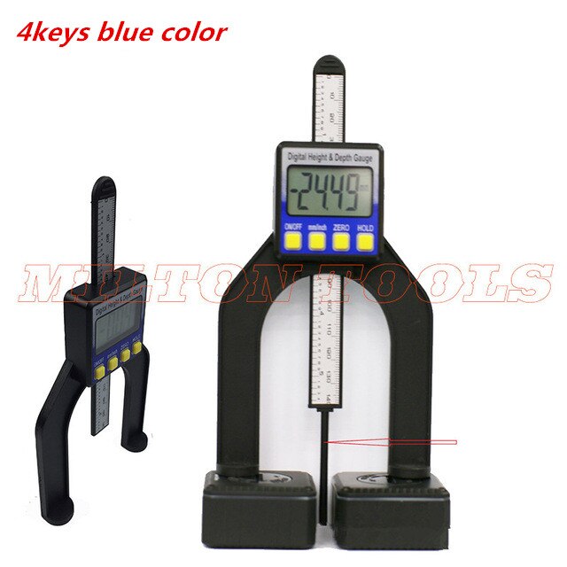 Digital Depth Gauge Height Gauge Digital Tread Depth Gauge LCD Magnetic Self Standing Aperture 80mm/50mm Hand Routers: Brown