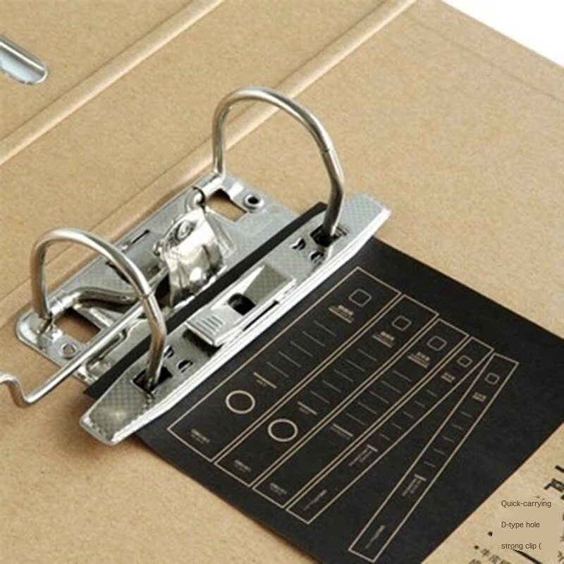 Quick Work Folder Double-hole Folder Punching Folder A4 Loose-leaf File Finishing Kraft Cowhide File Clip 2 Inch / 3 Inch