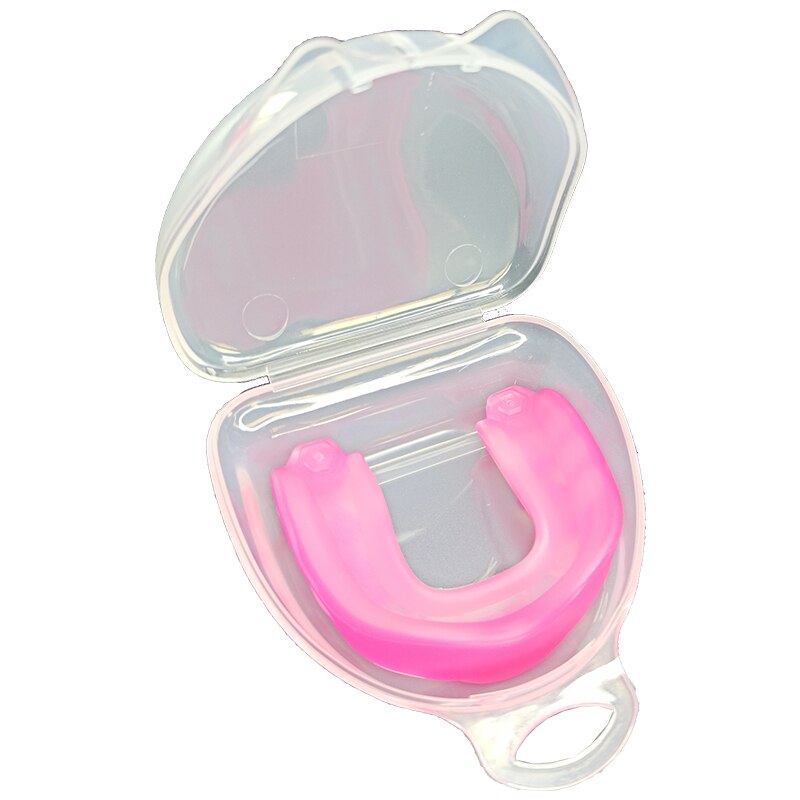 Adults Mouth Guard sports safety soft silicone tooth guard for taekwondo taekwondo boxing: pink