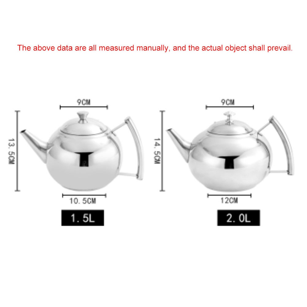 1,5 L/2L Teekannen Edelstahl Wasserkocher Hotel Tee Topf mit Filter Hotel Kaffee Topf Restaurant Tee Wasserkocher silber Goldene