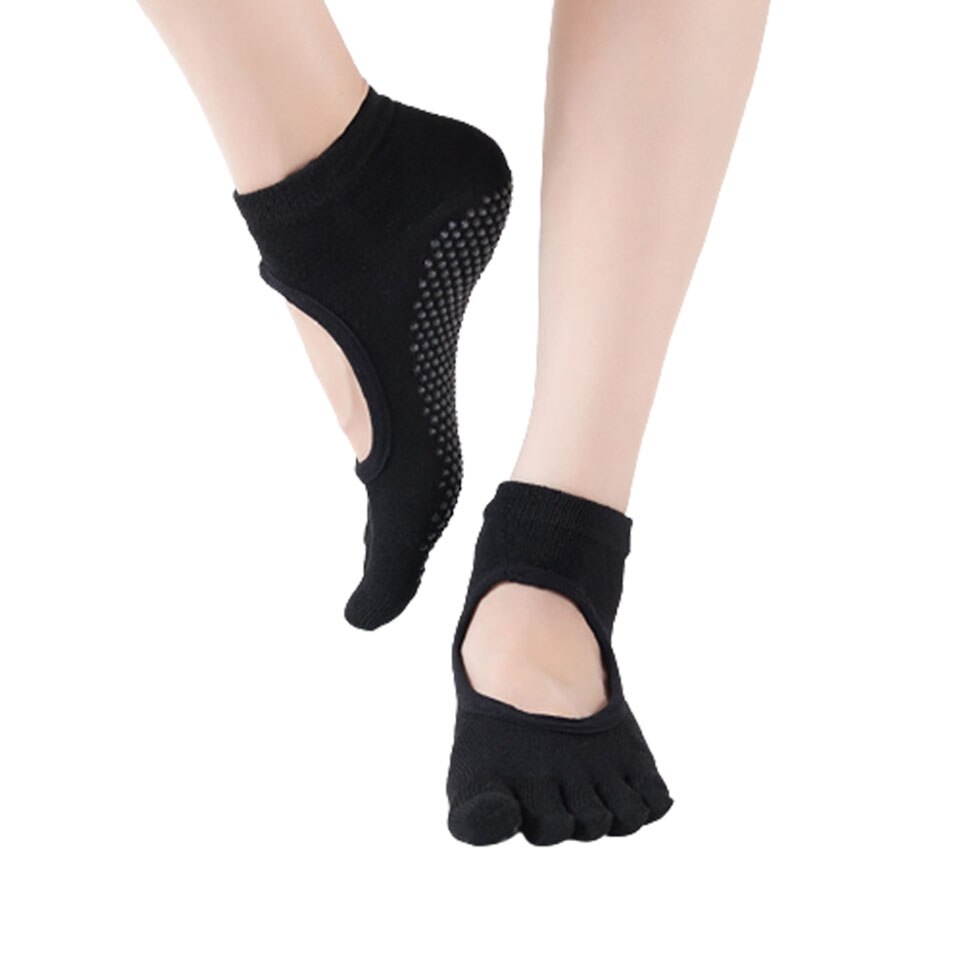 KoKossi-Calcetines de Yoga sin espalda para Ballet, cómodos y amigables con la piel, inofensivos, antideslizantes, de PVC, elásticos y duraderos, 1 par