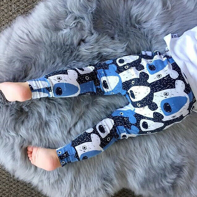 Bebis pojkar flicka tryckta haremsbyxor byxor småbarnsunderdel legging träningsbyxor pp leggings byxor barn fritidsbyxor